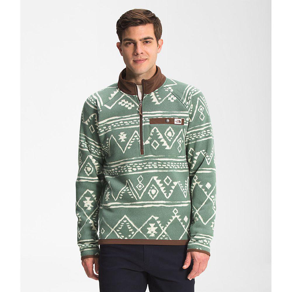 The North Face Printed Gordon Lyons ¼ Zip Ανδρικα Pullover - Πρασινο (DMSI96032)